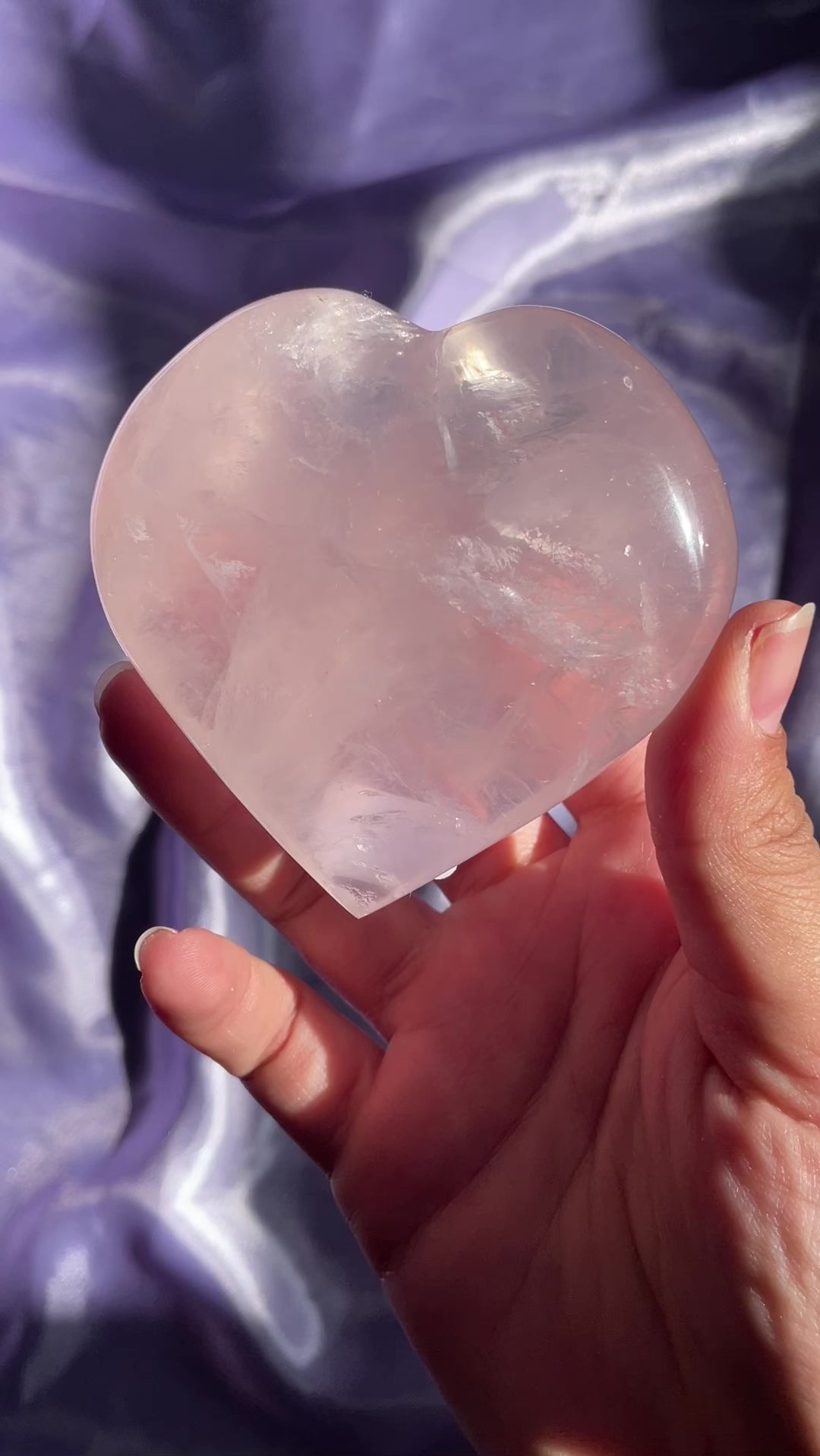 Gemmy Lavender Rose Quartz Heart