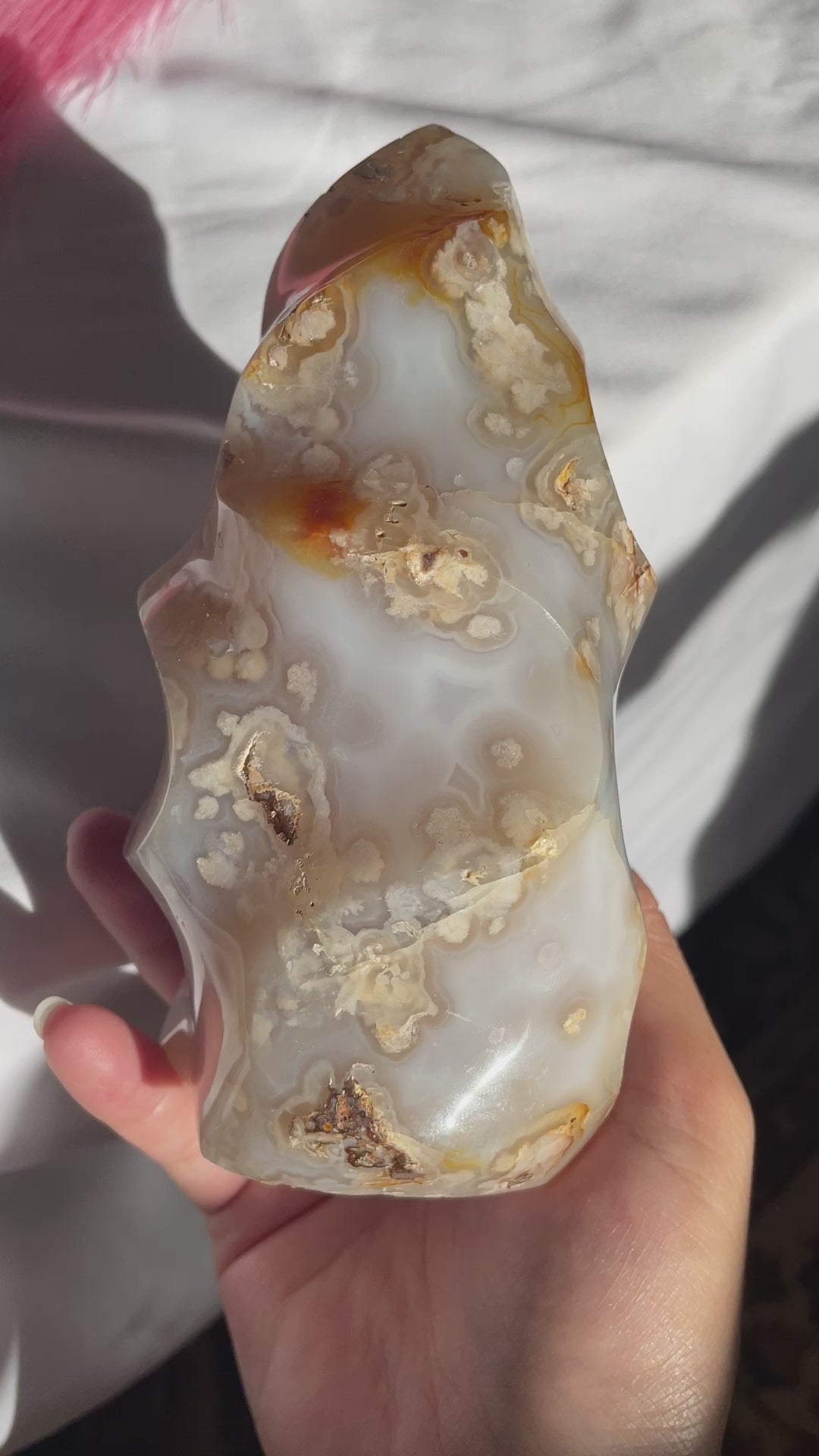 Pastel Blue Flower Agate Flame