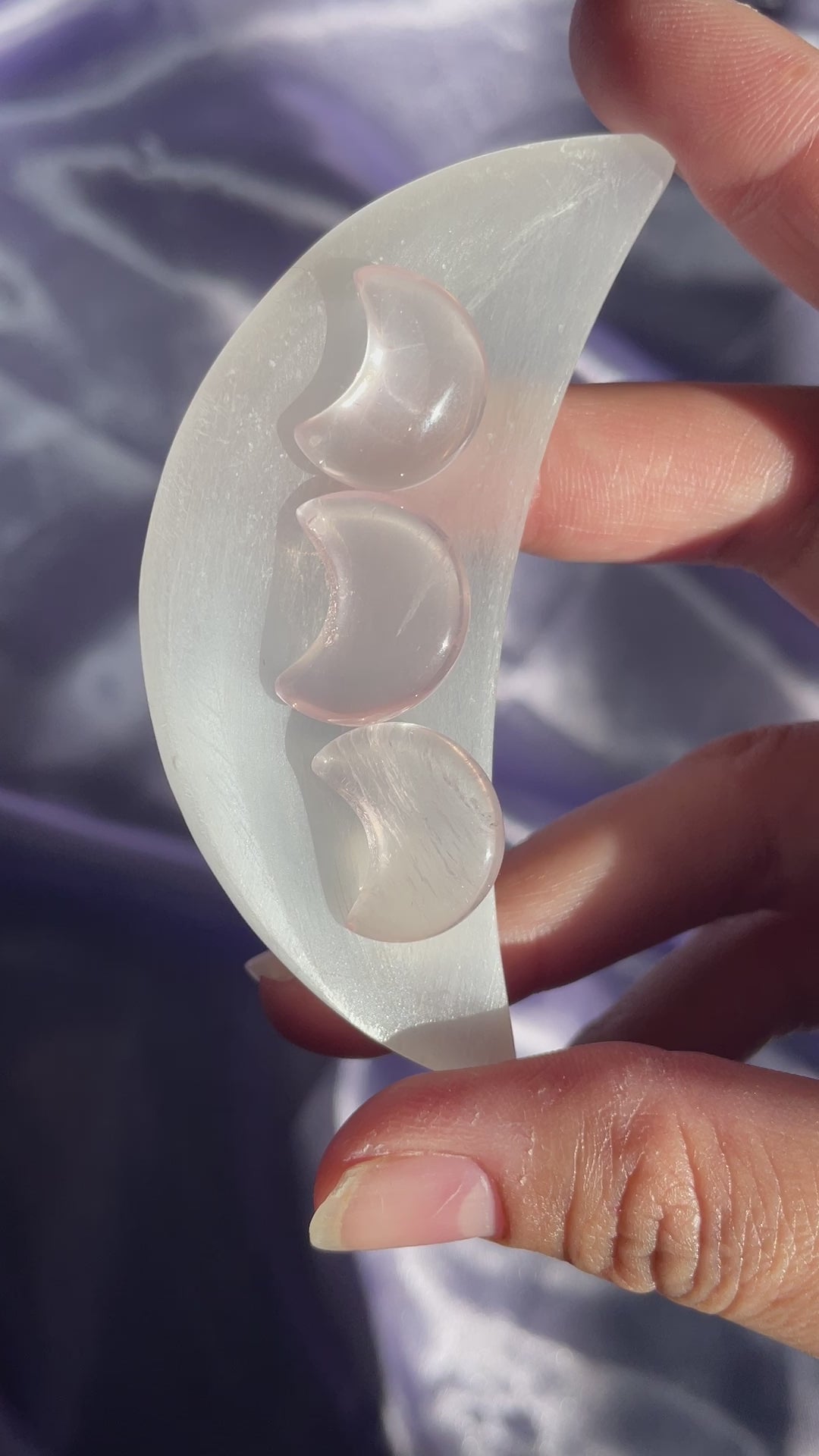 Gemmy Mini Rose Quartz Moon