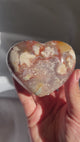 Red Flower Agate Heart with Amethyst